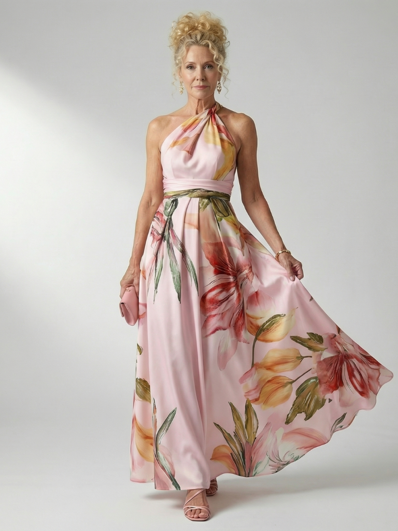 Elegant Floral Maxi Dress Lightweight Summer Fit