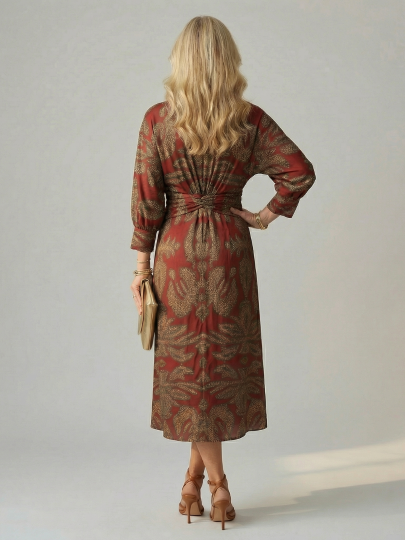 Elegant Wrap Midi Dress Natural Fabric Relaxed Summer Fit