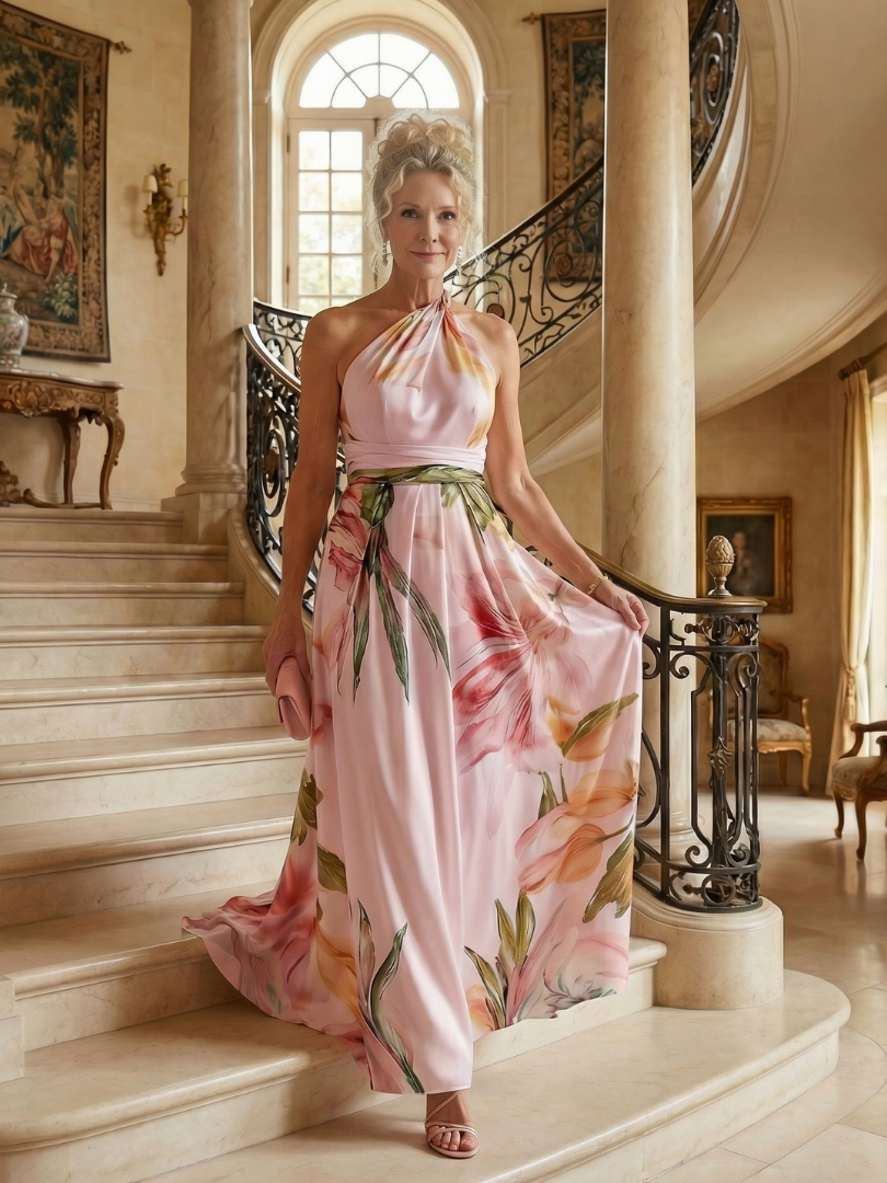 Elegant Floral Maxi Dress Lightweight Summer Fit