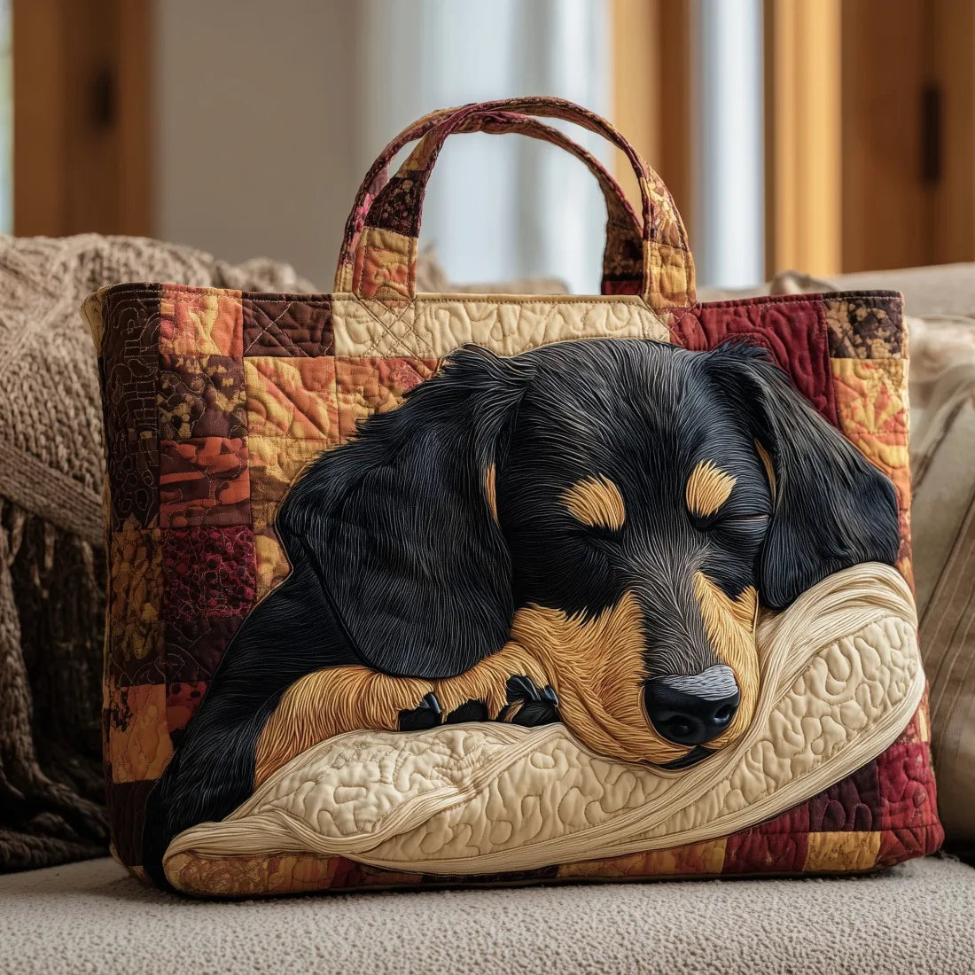 Stylish Handcrafted Dachshund Crossbody Bag