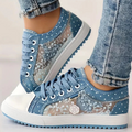 Stylish Women's Floral Detail Sneaker Spring Casual Fit
