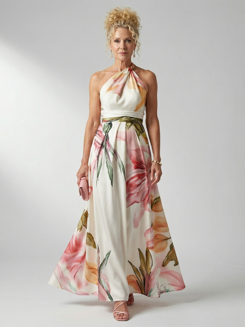Elegant Floral Maxi Dress Lightweight Summer Fit