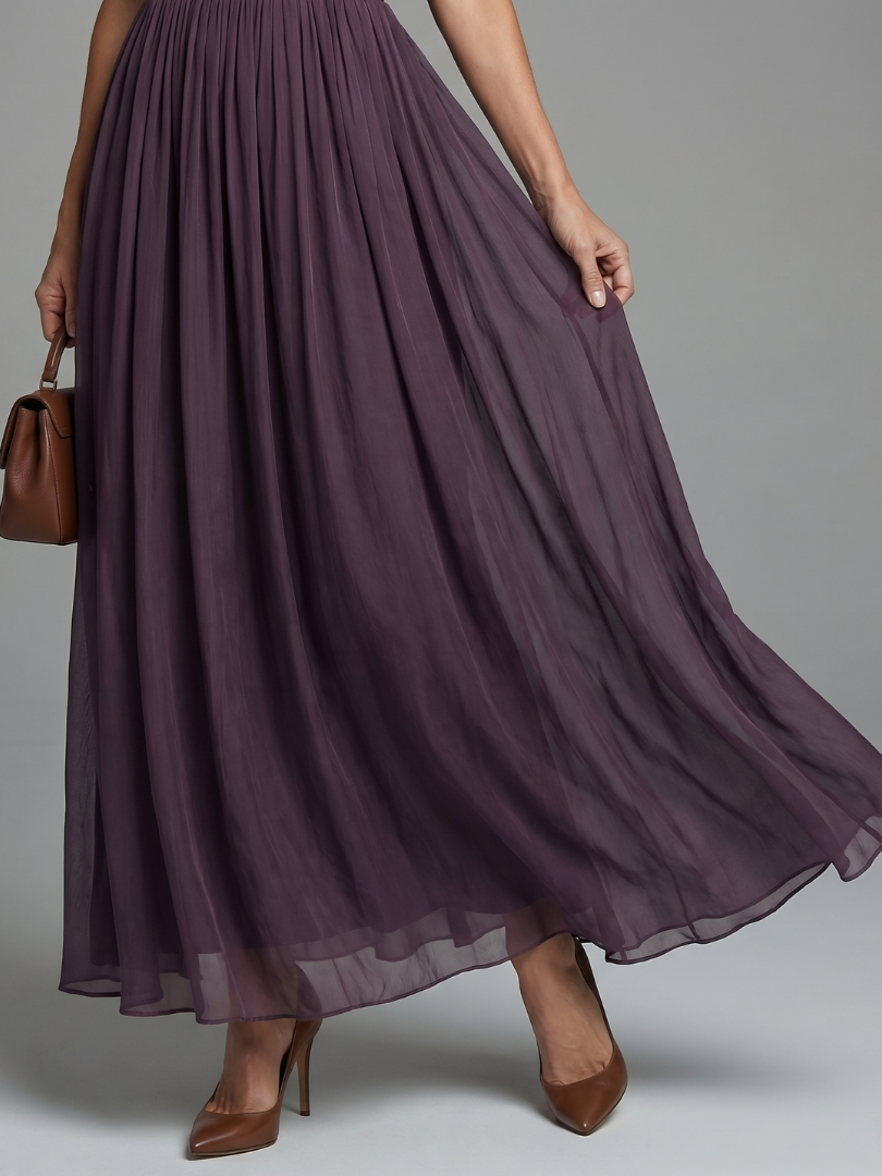 Elegant Ruched Waist Keyhole Maxi Dress Summer