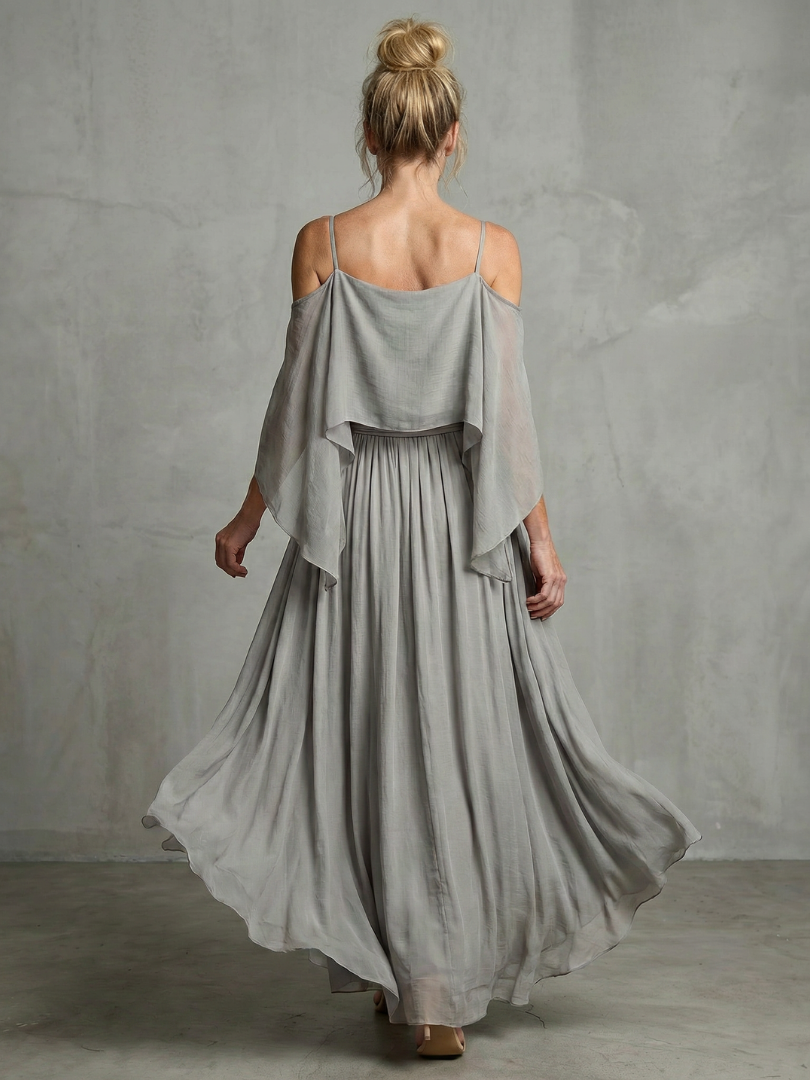 Elegant Layered Drape Wide-Leg Co-Ord Set