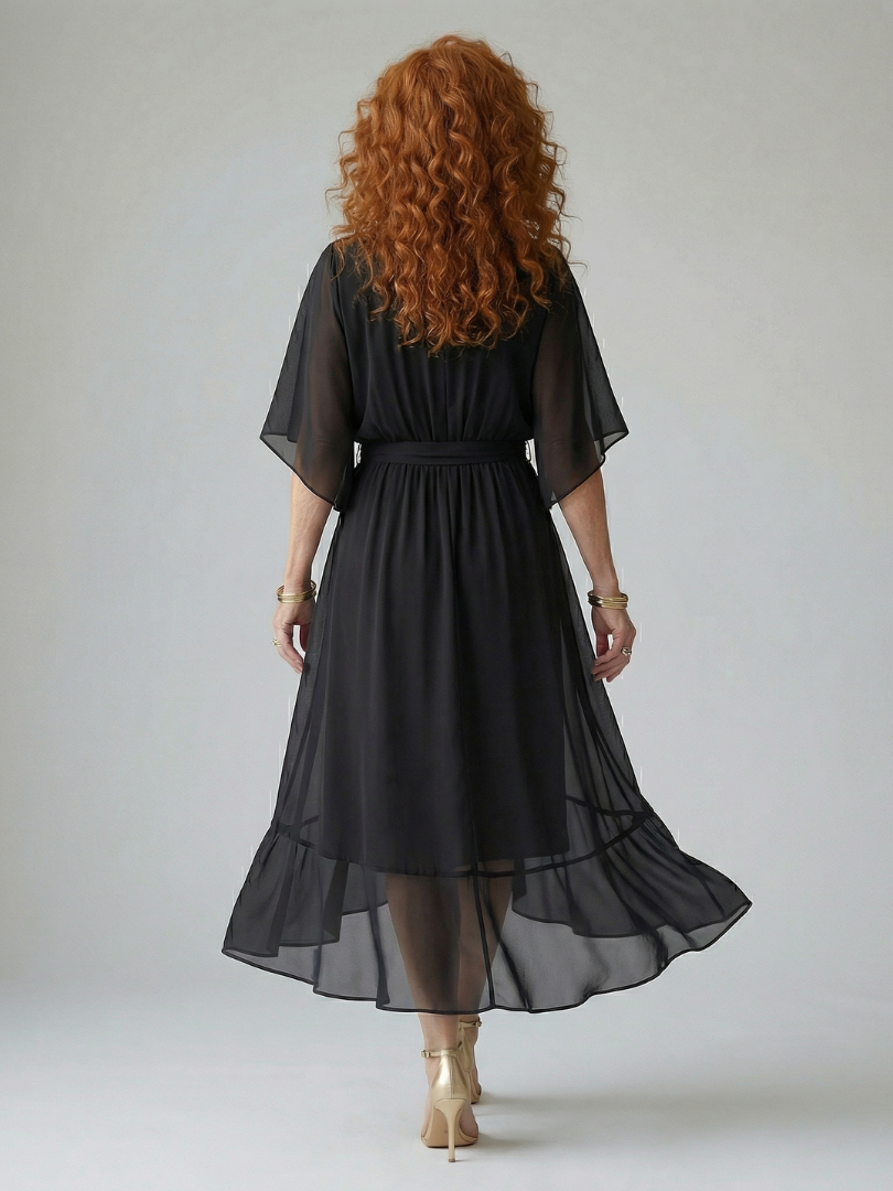 Relaxed Lightweight Drape Midi Dress Summer Fit