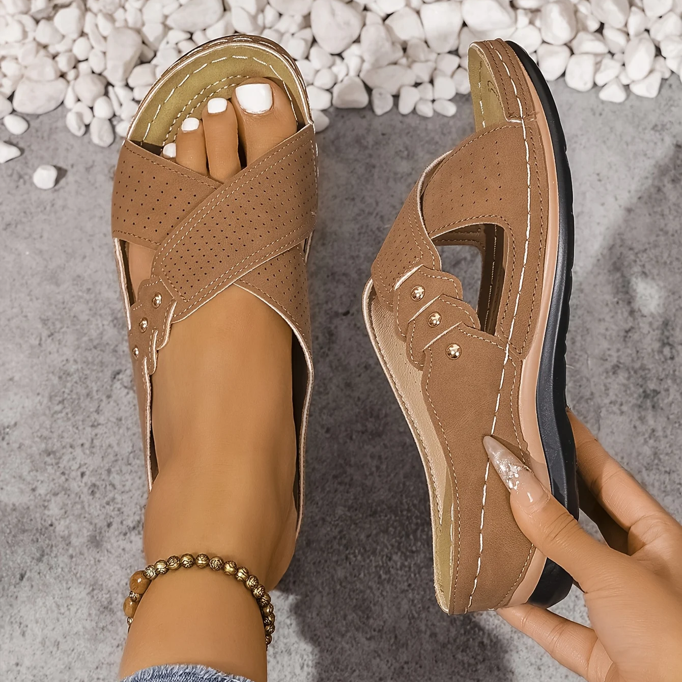 Relaxed Orthopedic Wedge Sandals with Arch Support for Summer
