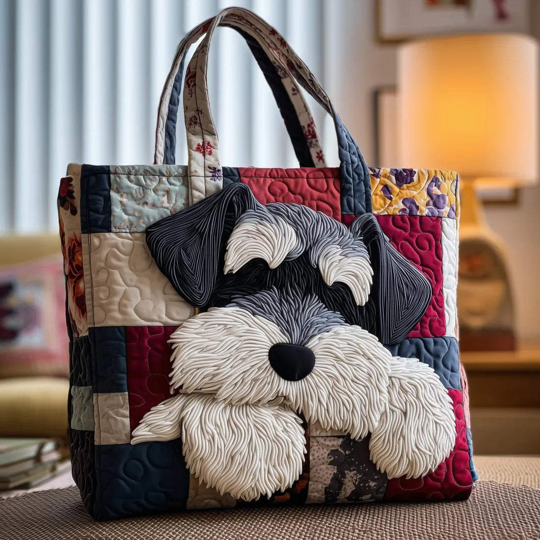 Stylish Handcrafted Schnauzer Tote Bag
