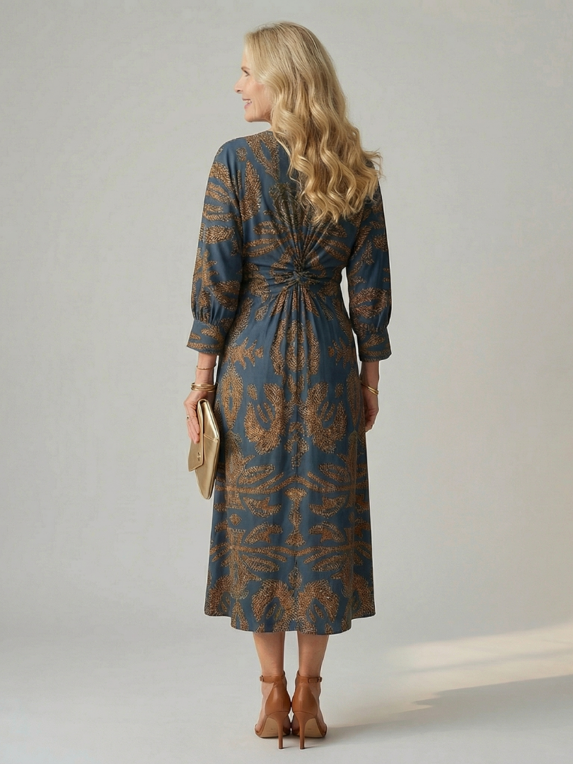 Elegant Wrap Midi Dress Natural Fabric Relaxed Summer Fit