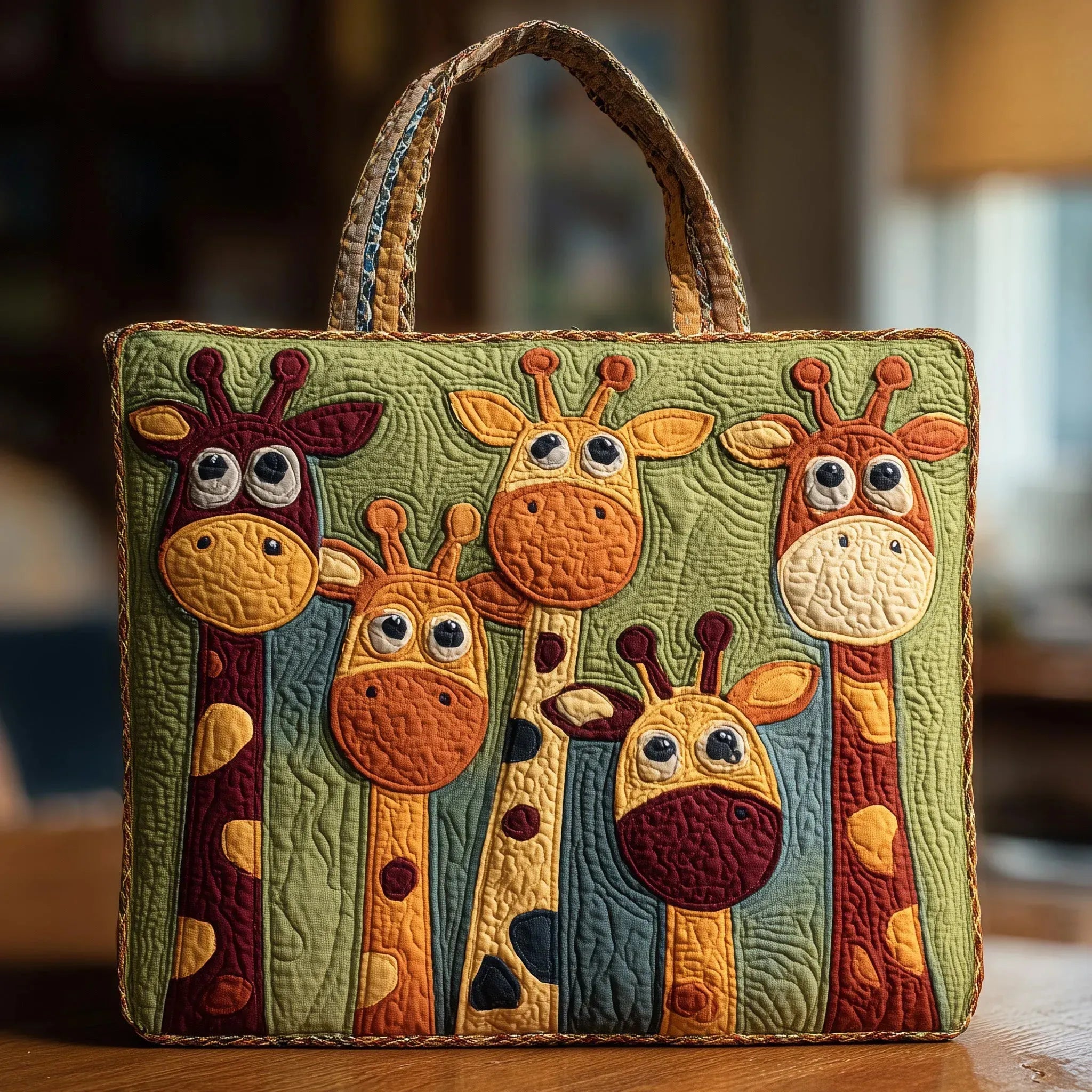 Stylish Giraffe Print Lined Handbag