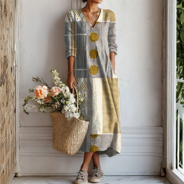 Relaxed Bohemian Midi Dress Summer