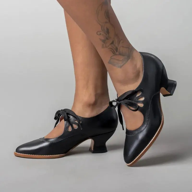 Elegant Leather Orthopedic Heeled Sandal Summer Comfort Fit
