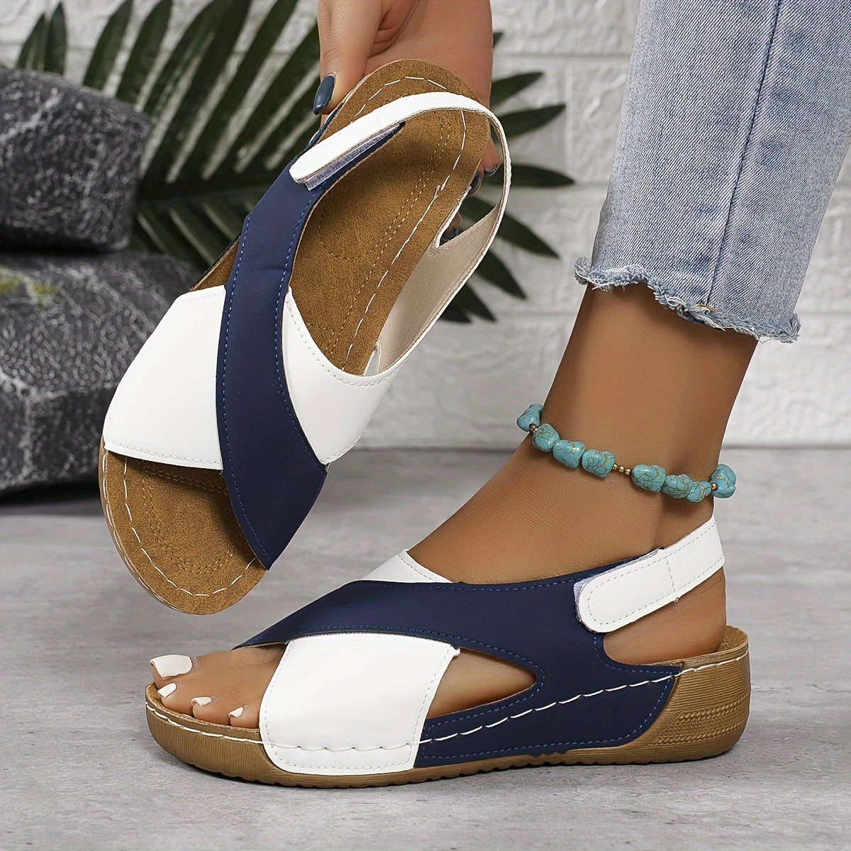 Relaxed Orthopedic Sandal with Cushioned Sole for Summer