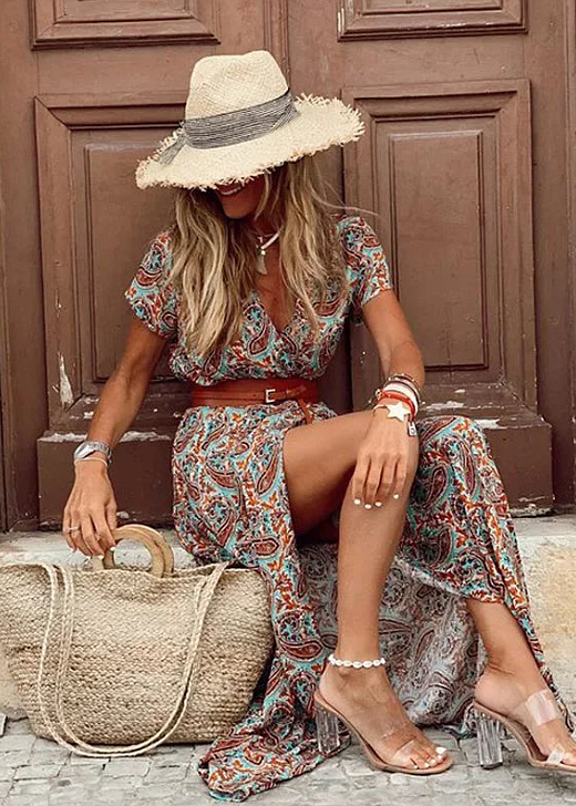 Relaxed Bohemian Maxi Dress Lightweight Summer Fit