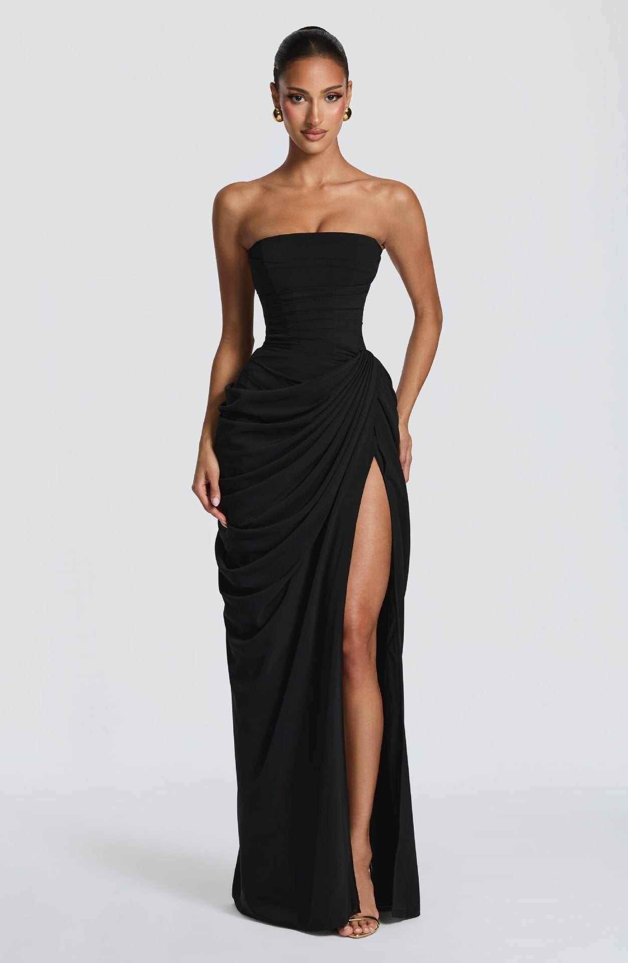 Elegant Flowy Maxi Evening Dress Summer Occasion Wear