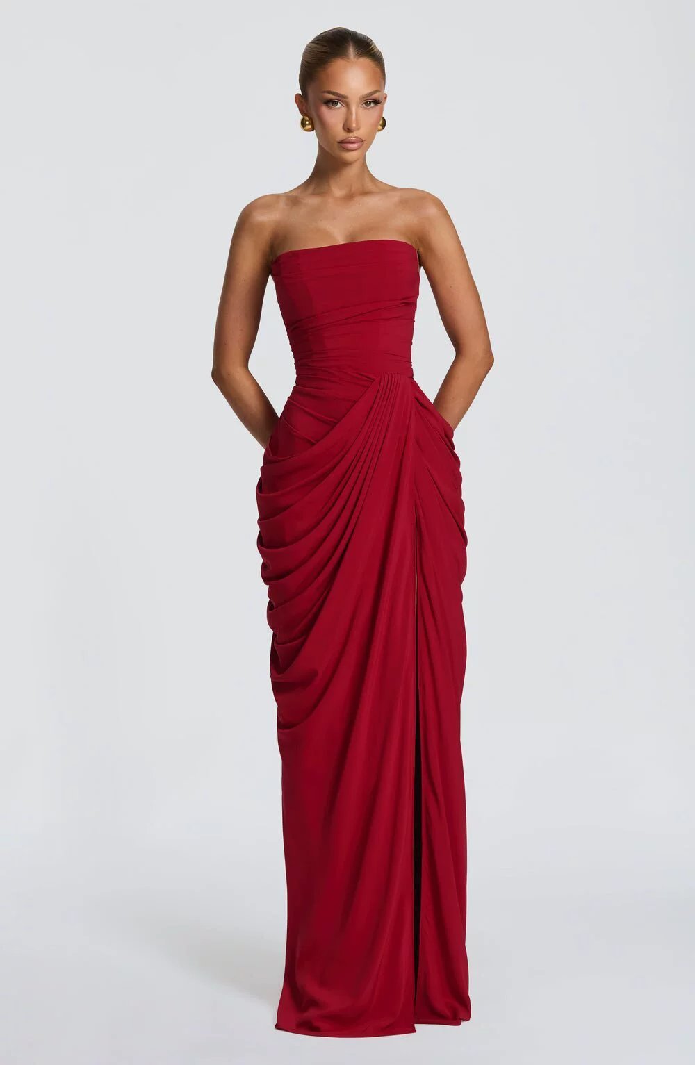 Elegant Flowy Maxi Evening Dress Summer Occasion Wear