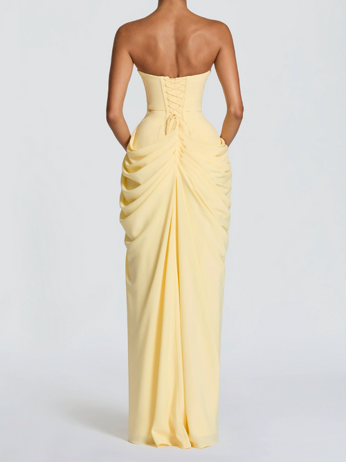 Elegant Flowy Maxi Evening Dress Summer Occasion Wear