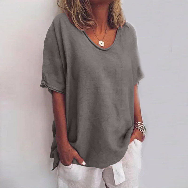 Relaxed Draped Jersey Top Everyday Summer Fit