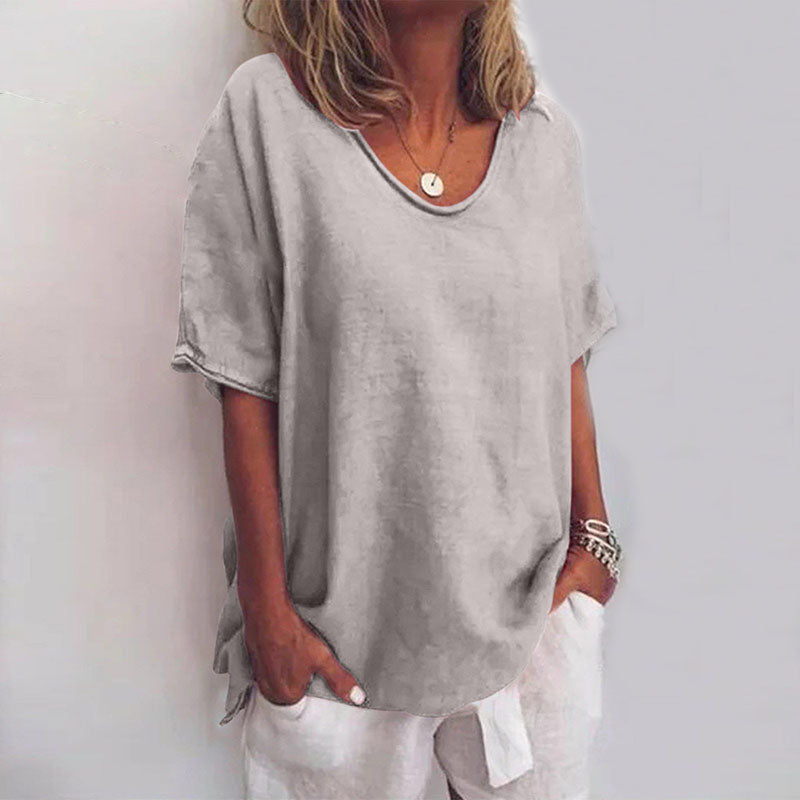 Relaxed Draped Jersey Top Everyday Summer Fit