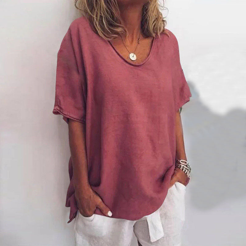 Relaxed Draped Jersey Top Everyday Summer Fit