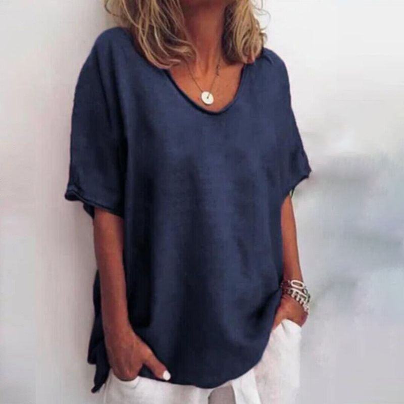 Relaxed Draped Jersey Top Everyday Summer Fit