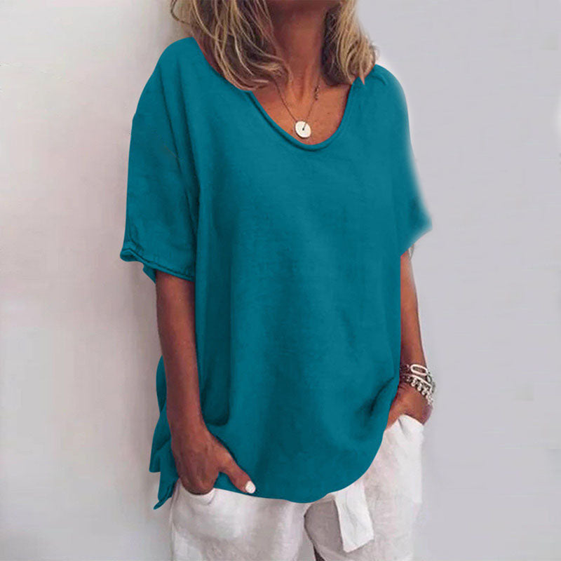 Relaxed Draped Jersey Top Everyday Summer Fit